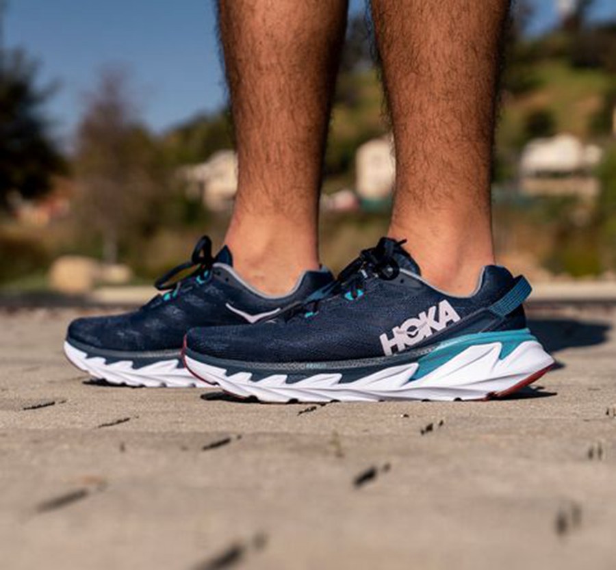 Hoka One One Running Shoes Mens Navy/White - Elevon 2 - 54281ABRW